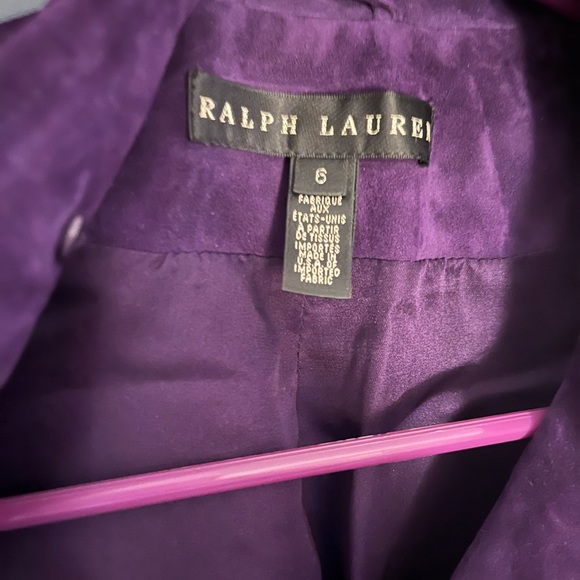 Ralph Lauren gorgeous purple suede jacket silk lining 100% authentic size 6 - Picture 2 of 8